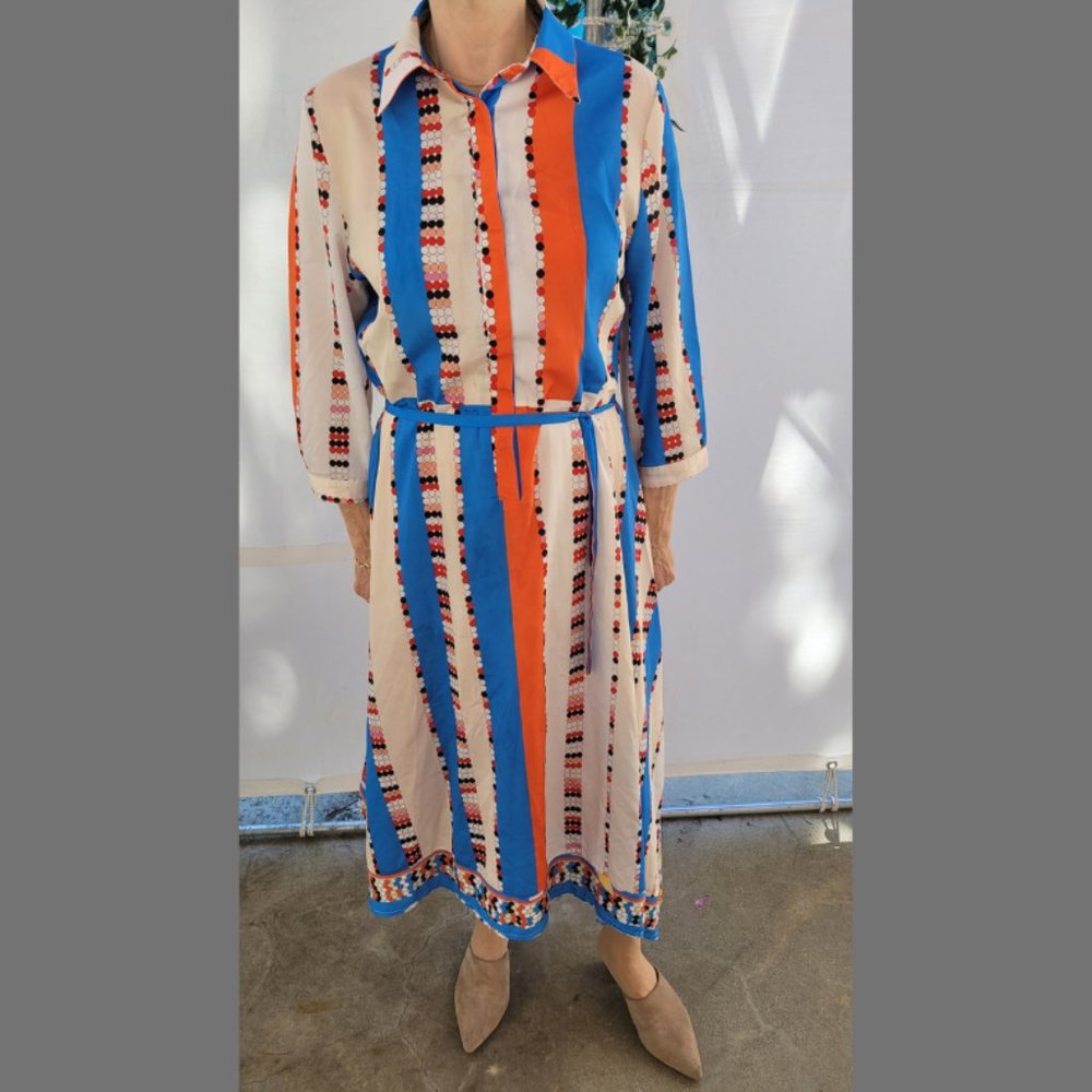 size L Asymetrical  dress,  printed fabric